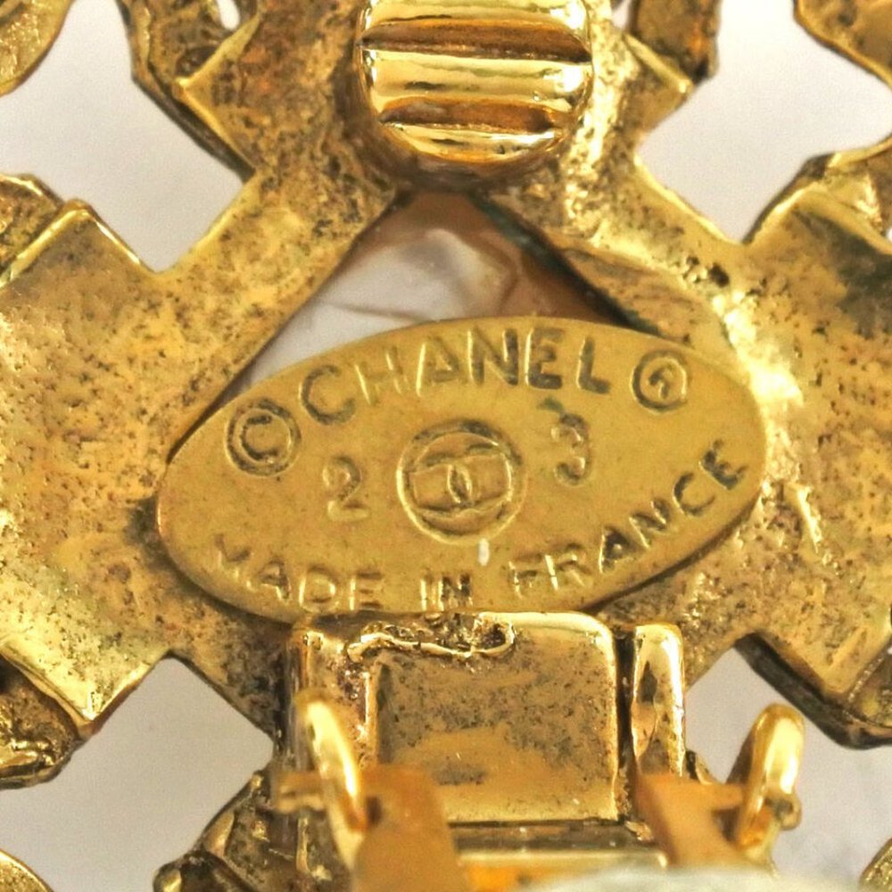 CHANEL vintage COCO Mark Earring gold Plated Gold Women - Picture 5 of 13